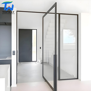 Puerta Pivotante Moderna <span class=keywords><strong>de</strong></span> Aluminio y Vidrio Templado para Uso en Hospitales, Apartamentos, Oficinas y Villas - Product Image 1