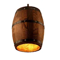 Деревянный деревянный винный бочонок, потолочный светильник, подвесной светильник в стиле ретро, промышленная винтажная антикварная люстра, лампа для ресторана, бара