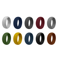 Bague en silicone pour homme à motif rétro sans pierre pour les sports de plein air et les fêtes/cadeaux - RMDS GJJ004