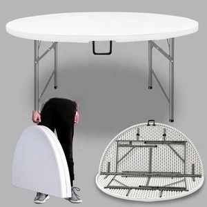 Meubles de salle à manger d'extérieur portables en plastique HDPE rond pliable moderne, <span class=keywords><strong>table</strong></span> de salle à manger pour <span class=keywords><strong>10</strong></span> <span class=keywords><strong>personnes</strong></span> pour banquet - Product Image 3