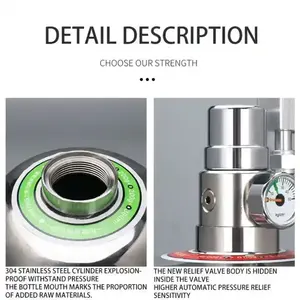 <span class=keywords><strong>Kit</strong></span> de sistema generador de <span class=keywords><strong>CO2</strong></span> para <span class=keywords><strong>acuario</strong></span> ZRDR DIY con ajuste de flujo de aire a presión, planta de agua, pez <span class=keywords><strong>Co2</strong></span> ValveCo2, cilindro de gas - Product Image 2