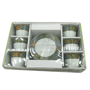 YDY Vente en gros, design personnalisé, art traditionnel classique de <span class=keywords><strong>Sheba</strong></span>, ensemble de tasses à café éthiopiennes érythréennes 80CC, ensemble de tasses à café en porcelaine Cawa - Product Image 5