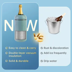 Packshine Luxury Insulated Champagne Bottle Cooler Chiller Iceless Wine Bottle Chiller Champagne Bucket With Wine Seal