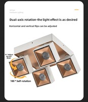 Plafonnier LED Moderne Réglable en Aluminium, Encastré Quatre Points, Éclairage de Surface pour Salon, 2700K-6000K, Commande par Interrupteur