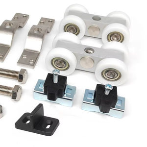 Kit de rails et roulettes robustes pour portes coulissantes en verre de porte d'entrée d'appartement - Product Image 1