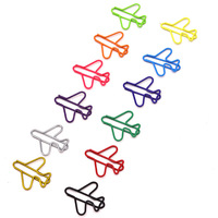 Clip de Papel Creativo con Forma de Avión para Tarjetas de Regalo, Marcapáginas Metálico con Forma de Avión para Estudiantes, Etiqueta para Archivos de Oficina, Material Escolar