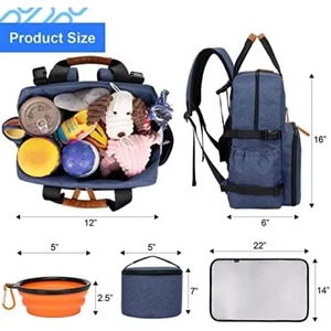 Sac de voyage pour chien gratuit, sac à dos organisateur approuvé par les compagnies aériennes avec poches multifonctions, ensemble d'accessoires 25L - Product Image 4