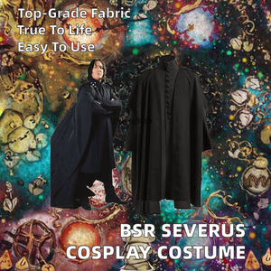 BSR ชุดคอสเพลย์ศาสตราจารย์เซเวอรัสชุดเสื้อคลุมสีดำชุดสูทเด็กไม้กายสิทธิ์สำหรับงานปาร์ตี้เทศกาลฮาโลวีน - Product Image 2