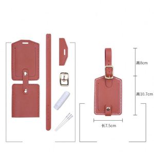 Étiquette de bagage en cuir véritable personnalisée avec logo, idéale pour les cadeaux de mariage, les promotions et les voyages – Prête à être expédiée, vente en gros - Product Image 5