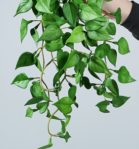Planta Artificial Suculenta Verde, <span class=keywords><strong>Hiedra</strong></span> de Textura Suave de Goma, Hojas de Pennywort y Anturio Colgantes, Decoración para el Hogar, Planta Colgante de Escritorio - Product Image 1