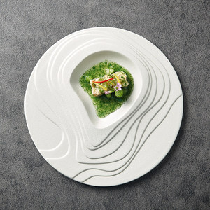 Plato de Cerámica de Alta Calidad Estilo Terraza, Apto para Lavavajillas, Diseño Minimalista, Plato para Cena o Postre, Estilo Occidental, para Hotel - Product Image 2