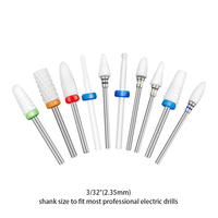 HOWYEA Ensemble de 72 embouts de perceuse à ongles professionnels 3/32 en céramique diamantée pour manucure, pédicure et usage en salon