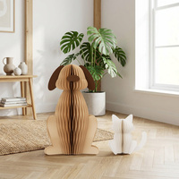 Figurines d'animaux en papier nid d'abeille Rainbowbear Golden Retriever Ragdoll, ensemble d'ornements pliables 3D écologiques, décoration de table pour chien et chat