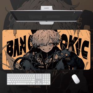 漫画黒マウスパッド特大学生Eスポーツゲームアニメーション2次元コンピュータキーボードパッドデスクマット - Product Image 4