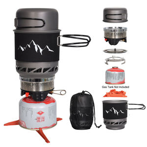 Ensemble de cuisine de <span class=keywords><strong>camping</strong></span> grande capacité, léger, avec une <span class=keywords><strong>casserole</strong></span> de 0,75 litre et une poêle de 0,25 litre, adapté à une utilisation en extérieur - Product Image 1