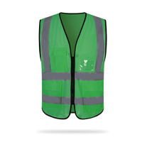 Gilet de Sécurité de Construction à Haute Visibilité avec Logo, Veste de Travail d'Ingénieur LED avec Poches et Fermeture Éclair, Gilet Réfléchissant