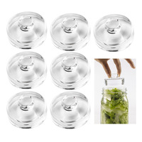 Kit de Fermentation en Verre avec Poids en Verre pour Bocal Mason à Large Ouverture, Poignée Ergonomique, Pierre Lourde pour Utilisation en Cuisine