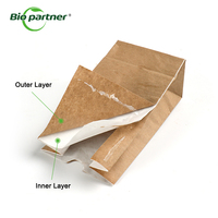 Sac en papier kraft personnalisé avec logo, double recyclage, qualité alimentaire, pour vente au détail, à emporter, résistant à la graisse, pour emballage de biscuits