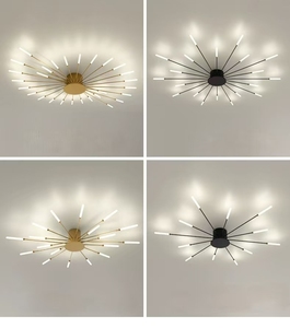 โคมไฟเพดาน <span class=keywords><strong>LED</strong></span> ดีไซน์ใหม่สไตล์นอร์ดิก สำหรับตกแต่งภายในบ้าน ดีไซน์ดอกไม้ไฟอะคริลิคทันสมัย โครงอะลูมิเนียม สำหรับห้องนั่งเล่น - Product Image 3