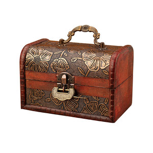 Mystic Arts Antique Style Wooden Jewelry <b>Box</b> Set <b>Lockable</b> With Handle Decorative Storage <b>Box</b> For Home Desktop Use - Product Image 5