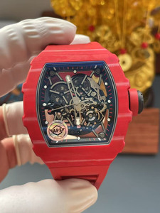 Classic and Trendy Tourbillon 3502 Red Carbon Fiber <b>Skeletonized</b> Waterproof <b>Automatic</b> Mechanical <b>Watch</b> for Men - Product Image 2