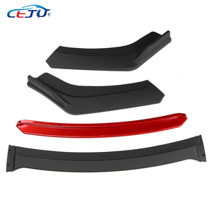 Matte Màu Đen ABS Phổ Phụ Kiện Xe Hơi Bộ Dụng Cụ Phụ Tùng Ô Tô Xe Trims Điều Chỉnh Phía Trước Bumper Spoiler Chin Lip Splitter Mở Rộng - Product Image 4