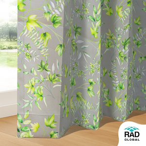 <b>Leaves</b> Grey Waterproof Outdoor Curtains with Modern Botanical Charm for Elegant Patios Balconies and Garden Spaces - Product Image 2