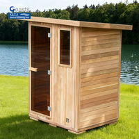 Sauna extérieur en bois massif Coasts Thermo Pine, écologique, pour 1 à 2 personnes, sauna à vapeur sèche électrique, sauna au bois, sauna à cristal mentholé