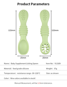 Cuchara de silicona para alimentación de bebés, utensilio de entrenamiento con punta suave de grado alimenticio sin BPA para niños mayores de 6 meses, para la primera etapa del destete guiado por el bebé - Product Image 2
