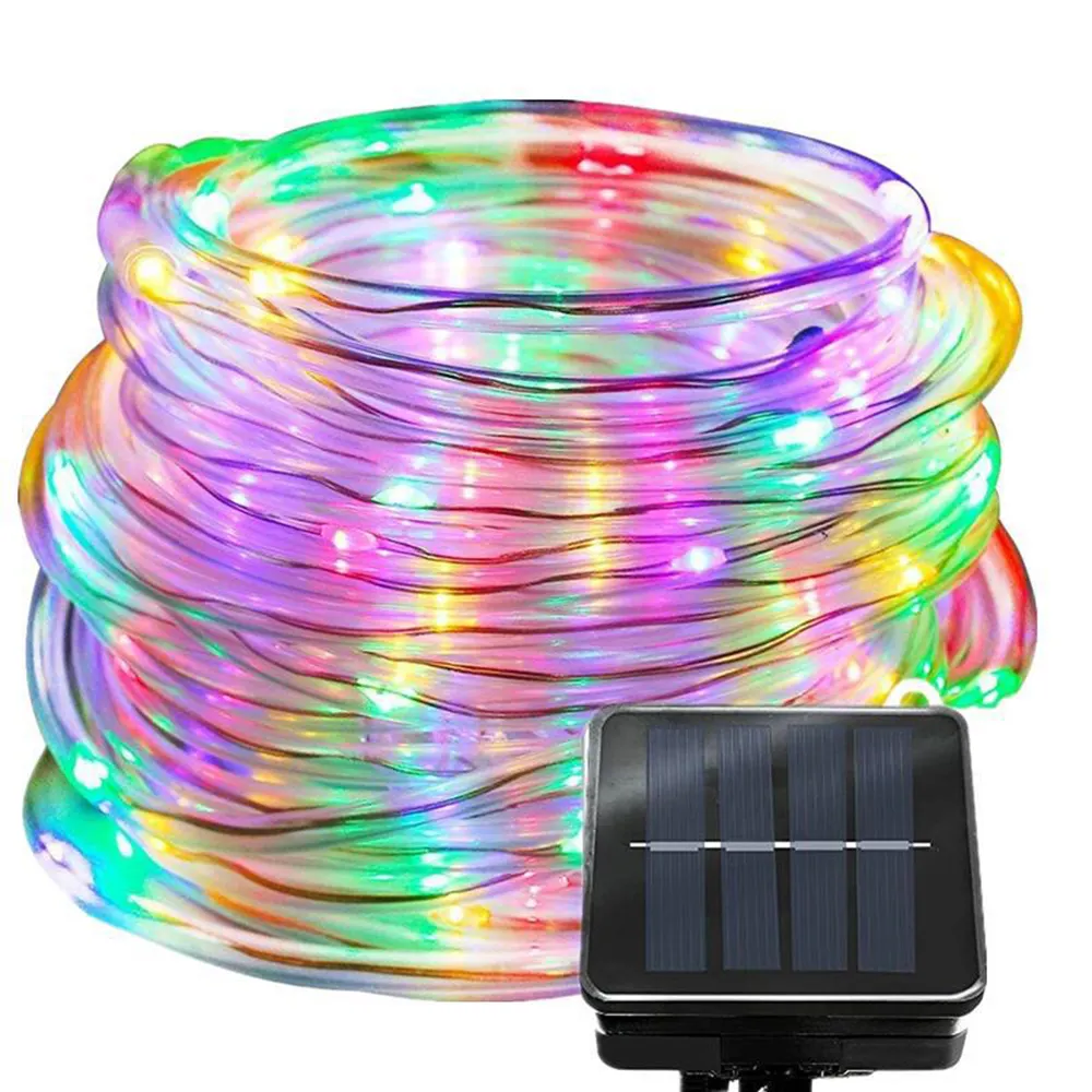 7m 12m 22m 32m Waterproof Ip65 Solar led neon rope lights outdoor for garden christmas decoration