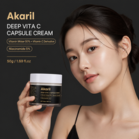 Akaril 50g Crème en Capsules Deep Vita C, Derivé de Vitamine, Niacinamide, Biologique, Naturel, Végétalien, Revitalisant, Réparateur, Lissant, Anti-rides