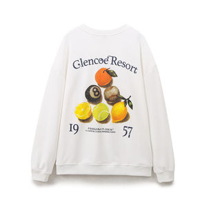 Felpa Casual alla Moda per Donna con Collo Tondo, Colore Bianco, Maniche Lunghe e Stampa Frutta, Vendita Calda - Product Image 2