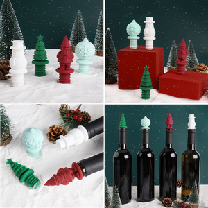Christmas Reusable Silicone Wine Bottle Topper Leakproof and Food Grade Wine <b>Stopper</b> with Sealing Feature - Product Image 6