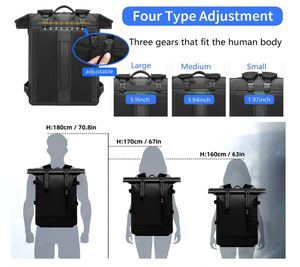 Unisex 33L Waterproof Roll Top <b>Backpack</b> 15.6-Inch <b>Laptop</b> <b>Backpack</b> Lightweight Bike Bag Ideal for Work School & Outdoor Use - Product Image 3