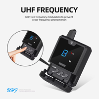 Mikrofon Dinamis Nirkabel Mini Portabel UHF Audio Profesional XLR Ringan Lampu LED HIFI Pemantauan Earphone untuk Musisi