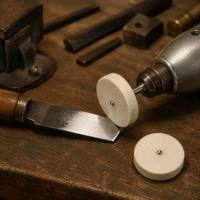 Lot de 6 roues de polissage en feutre de 26 mm pour le polissage du laiton, du cuivre, de l'aluminium, de l'or, de l'argent et des métaux doux