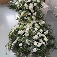 IFG Luxe Mariage Mariée et Marié Table Arrangement Artificielle Blanc et Vert Fleur Coureur Décoration