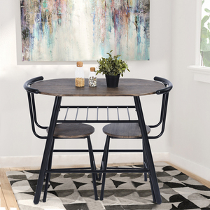 Juego de Comedor Moderno de 3 Piezas para Espacios Pequeños, Mesa de Cocina Marrón y 2 Sillas, Ahorra Espacio para Rincón de Desayuno Balcón Cafetería - Product Image 5