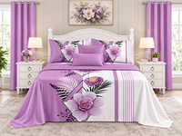 Ensemble de literie 8 pièces pour lit Queen/King, imprimé moderne, drap-housse, drap plat et rideaux assortis – Vente en gros
