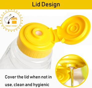 Botella de Miel de PET/PP sin BPA con Tapa de Válvula de Silicona, Capacidad de 460g, Impresión Serigrafiada, Certificación LFGB, Venta al por Mayor para Exprimir por Debajo - Product Image 3