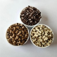 1000 piezas de microperlas de cobre de 3.4 mm * 6 mm para herramientas de extensión de cabello con punta I de 1g, microperlas para extensiones de cabello con punta I