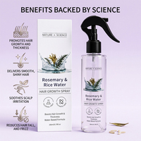 Spray nourrissant pour la croissance des cheveux à base d'herbes biologiques véganes, romarin et menthe, action rapide, traitement anti-chute de cheveux, liquide pour hommes et femmes, usage privé