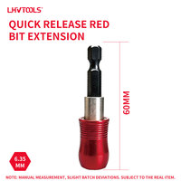 Support d'extension de embouts rapide en alliage d'aluminium rouge de qualité industrielle LJ-35 60mm pour perceuse en espace étroit, vente en gros, DIY, OEM