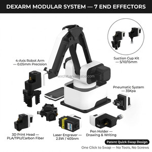 Brazo Robótico Colaborativo Modular DexArm, Carga <span class=keywords><strong>de</strong></span> 500g, Pantalla Táctil <span class=keywords><strong>de</strong></span> 3.5'', Enseñanza Manual, Pinza Neumática, Kit Educativo para Fabricantes - Product Image 1