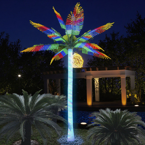 Décoration de <span class=keywords><strong>rue</strong></span> extérieure prix d'usine <span class=keywords><strong>plantes</strong></span> de noix de coco artificielle décoration éclairée palmier dattier avec lumière led - Product Image 1