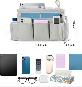 Sac de rangement suspendu en tissu pour chevet, 3 poches, pour magazines, télécommande, téléphone portable, lit superposé, sac de voyage – Grande Vente - Product Image 2