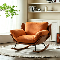 Fauteuil à bascule Tenghang en velours, style italien minimaliste, pour salon, design de créateur