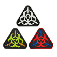 Patch en caoutchouc souple PVC 3D écologique avec dos auto-agrippant pour la décoration de vestes en chenille et de sacs à dos 8x8cm