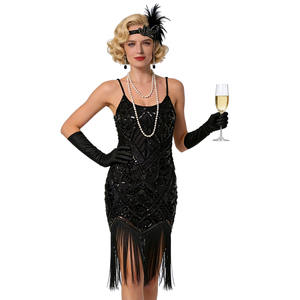 Robe de soirée vintage <span class=keywords><strong>Gatsby</strong></span> à sequins et franges pour Halloween, transfrontalière - Product Image 2