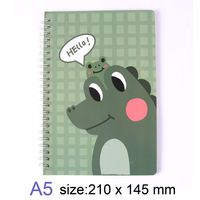 Foska Tapa dura encuadernada 4 uds/bolsa Opp embalaje 70GSM papeles interiores A5 Tamaño 60 hojas lindo Animal-temática espiral cuaderno de notas
